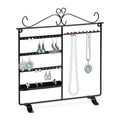 Produktbild: Relaxdays Schmuckhalter, Schmuckständer für Ketten, Ohrringe & Ringe, HBT: 34x31,5x9 cm, Schmuck Aufbewahrung, schwarz