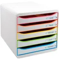 Produktbild: Exacompta Big Box Plus Black Office Weiß, 5 offene Schubladen A4/A4+/24x32, leise, Sicherheitsstopp, stapelbar 667167