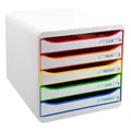 Produktbild: Exacompta Schubladenbox BIG-BOX PLUS  weiß mit bunten Farblinien 309913D,...