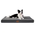 Produktbild: BEDSURE orthopädisches Hundebett Grosse Hunde - 112x81x7.6cm Hundekissen flauschig Hundematte waschbar Hundematratze in dunkelgrau für große Hunde