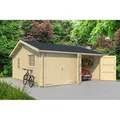 Produktbild: Lasita Maja Doppel - Holzgarage Falkland mit Holztor Natur 575 cm x 575 cm