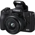 Produktbild: Canon EOS M50 + EF-M 15-45mm IS STM MILC 24,1 MP CMOS 6000 x 4000 Pixel Schwarz - Schwarz