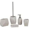 Produktbild: Axentia Badaccessoires-Set Santorino, 5-teilig, aus Kunststein, beige