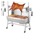 Produktbild: VEVOR Lammgrill, Spanferkelgrill, Spießbratengrill, 61 kg rollbarer BBQ-Holzkohle-Spießgrill für Schwein, Lamm, Ziege, elektrischer 42-W-Motor, Edelstahl Drehspießröster mit Windschutzscheibe