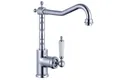 Produktbild: Schütte Design-Spültischarmatur OLD STYLE weißer Keramikgriff Chrom