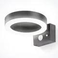 Produktbild: Esotec Solar PIR Wandleuchte Diana, Li-Ion Akku, Bewegungsmelder, LED Wandlampe, Außenleuchte, Gartenbeleuchtung, Kunststoff, metall, schwarz, flach H=7,5cm, wetterfest, außen, winterfest, 102598