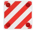 Produktbild: Warntafel mit Reflektoren 50x50 Rot Weiß Warnschild Rückstrahler für Heckträger