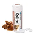 Produktbild: miradent Xylitol Zahnpflegekaugummi Zimt Dose 30 Stück (1 x 30 g) | würziger Geschmack | zuckerfrei | vegan | kariespräventiv | für unterwegs