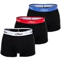 Produktbild: s.Oliver Herren Boxershorts, 3er Pack - Trunks, Hipsters, Baumwoll-Stretch Schwarz Kontrast XL