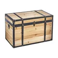 Produktbild: Truhe Holztruhe Schatztruhe Sitztruhe FLORENCE Vintage Metall - Lederschließen
