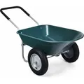 Produktbild: Schubkarre mit 2 Raeder, Schiebkarre 100kg Tragkraft, Garten Karre Transportkarre für Garten Grün - Costway