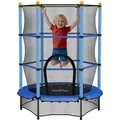 Produktbild: Kindertrampolin Ø140 cm, Trampolin mit Sicherheitsnetz, Randabdeckung, Gartentrampolin für Kinder 3-10 Jahre, bis 50 kg belastbar, Blau - Homcom