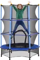 Produktbild: HOMCOM Kindertrampolin Ø140 cm, Trampolin mit Sicherheitsnetz, Randabdeckung, Gartentrampolin für Kinder 3-10 Jahre, bis 50 kg belastbar, Blau