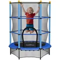 Produktbild: HOMCOM Trampolin Outdoor Ø140 cm, Kindertrampolin Gartentrampolin mit Sicherheitsnetz, Randabdeckung für Kinder 3-10 Jahre bis 50 kg belastbar Blau