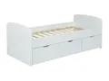 Produktbild: WEBER INDUSTRIES Vente-Unique-Bett mit 2 Schubladen & 1 Bettkasten - 90 x 190 cm - Weiß - LOUANE