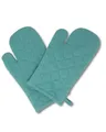 Produktbild: gws Hitzebeständige Ofenhandschuhe 1 Paar Petrol 18 x 28 cm 100 Prozent Baumwolle Oeko-TEX Standard 100 Polywatte Futter rutschfest waschbar