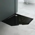 Produktbild: Mai & Mai Duschwanne Duschtasse 100x100x4cm Fünfeckig Schwarz aus hochwertigem Acryl inkl. Ablaufgarnitur AL01 Lucia/Faro