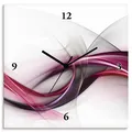 Produktbild: ARTLAND Wanduhr ohne Tickgeräusche Alu Funkuhr 30x30 cm Quadratisch Lautlos Design Welle Abstrakt Modern Ausgefallen S8UL