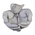 Produktbild: gartendekoparadies.de Vogel-Trinkschale Hand, H. 18 cm, 6 kg, Grau, frostsicher aus Steinguss für Außenbereich