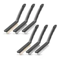 Produktbild: STAHLWERK Drahtbürsten Set 220 mm (9 Zoll) 6-teiliger Bürstensatz aus Messingbürste, Stahlbürste und Nylonbürste zum effektiven Reinigen von Oberflächen
