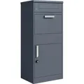 Produktbild: Briefkasten Paketkasten Standbriefkasten Paketbriefkasten Paketbox Postbox Grau - Grau