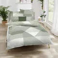 Produktbild: Kaeppel BIBER Bettwäsche mit Reißverschluss, aus 100 % Baumwolle Linear oliv 1X 80/80+135/200 G-204035-33D1-VBKB