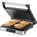 Produktbild: Olvy Kontaktgrill XXL 2000W – Sandwichmaker für 4 Sandwiches, Paninimaker mit 7 Programmen, Tischgrill mit Display, PFAS-frei, bis 230° einstel...