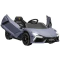 Produktbild: AIYAPLAY Kinder Elektroauto 12V Lamborghini Kinderauto mit 2,4G Fernbedienung, Elektrofahrzeug mit LED Leuchte, USB/MP3-Anschluss, Flügeltür, gefederte Räder, 3-5 km/h, für Kinder 3-5 Jahre, Grau