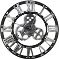 Produktbild: Vintage Stil Wanduhr Wohnzimmer Metall Geräuschlos Dekoration 45 cm römische