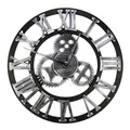 Produktbild: Wanduhr Vintage Römische Ziffern 45 cm Metall Schwarz Batteriebetrieben