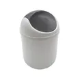 Produktbild: HAC24 Tischmülleimer mit Schwingdeckel 1,5l Tischabfalleimer Kunststoff Mülleimer Küche Bad Tisch Papierkorb Kosmetikeimer Mini Abfallbehälter Weiß