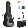 Produktbild: 🎸Donner DST-80 E Gitarre mit Verstärker Tasche Solidbody Holzmaserung
