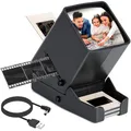 Produktbild: LED Dia-Viewer, 35mm Negativ mit 3X Vergrößerung, USB, tragbar, Hintergrundbe...