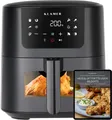 Produktbild: KLAMER Heißluftfritteuse 5l XL, Heissluftfritteuse mit Sichtfenster & Schüttel-Erinnerung, Ölfreier 1500W Airfryer mit LED-Touchscreen, digitalem deutschen Rezeptbuch und spülmaschinenfestem Korb