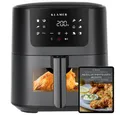 Produktbild: KLAMER Heißluftfritteuse, 1500 W, LED Display, Sichtfenster, Antihaft, 10 Kochprogramme, Cool-Touch