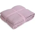 Produktbild: Musselin Decke ca. 130x180 cm | Kuscheldecke aus Baumwolle & Fleece | weich, atmungsaktiv, flauschig | Wohndecke für Sofa, Bett | verschiedene Far... - Rosa