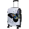 Produktbild: Hartschalen Reise Koffer Trolley Bordgepäck mit Motiv Butterfly - Gr. M - Bunt
