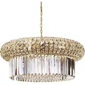 Produktbild: Ideal Lux Kristall-Pendelleuchte NABUCCO, 18-flammig, Ø 70cm, E14, Gold / klar IDEA-237800