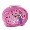 Produktbild: Atlanta Kinderwecker Mädchen Prinzessin Pink ohne Ticken Alarm Leuchtzeiger - 2135/17