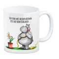Produktbild: Kaffeebecher mit Nilpferd Motiv und Spruch: Auf dem Schlauch stehen... Tasse