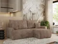 Produktbild: MKS MEBLE L-förmiges Ecksofa für das Wohnzimmer, Ecksofa mit Schlaffunktion und Bettkästen, Wohnlandschaft, losen Kissen - ARPA - Braun Cord - Rechts Seite