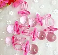 Produktbild: CHSYOO 100 x Mini Deko Schnuller Set, Konfetti Tischdeko Confetti Streudeko Mitgebsel Geschenk für Taufe Babyshower Babyparty Hochzeit Geburtstag Kinder Party, rosa