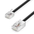 Produktbild: deleyCON 15m Telefonkabel RJ11 auf RJ45 Modularkabel Flachkabel RJ11 Stecker zu RJ45 Netzwerk Stecker Telefondose Modem Router Fax ISDN DSL VDSL Internet Schwarz