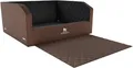 Produktbild: Knuffelwuff Cargo Hunde Transportbox fürs Auto Kofferraum 105 x 80 x 39cm Braun/Schwarz | Memory Foam Liegefläche | Hohe Schutzwände | Abnehmbarer Bezug & Kunstleder abwischbar | Gurtsystem kompatibel