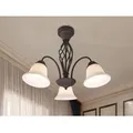 Produktbild: Trio - Große Deckenleuchte rustica 3-flammig in Rostoptik mit Glasschirmen, ø 55cm