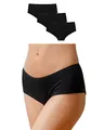 Produktbild: Snocks 3er Pack Hipster Damen Bio Baumwolle - Unterhose Damen Slip Gr. XS-XL (3X Schwarz, 3XL)