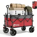 Produktbild: Sekey XXL Plus Bollerwagen Faltbar mit Breiten All-Terrain-Rädern 200KG 200L Rot