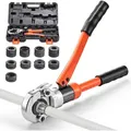 Produktbild: VEVOR Presszange Hydraulik, multifunktionales Presswerkzeug mit TH16 TH20 TH26 TH32 Backen, Crimpzange für PEX- & Aluminium-Kunststoff-Rohre sowie...