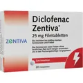 Produktbild: DICLOFENAC Zentiva 25 mg Filmtabletten 20 St. PZN 10273638
