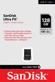 Produktbild: Sandisk USB 3.1 Stick 128GB, Ultra Fit Typ-A, (R) 130MB/s, (W) 60MB/s, Retail-Blister SDCZ430-128G-G46